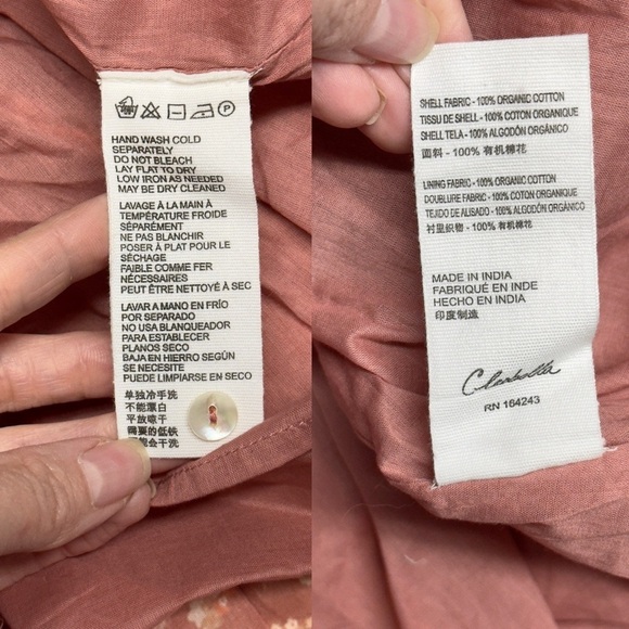 Cleobella Rita Ankle Dress Smocked Floral Tiered Size Small Organic Cotton NWOT - Picture 15 of 16